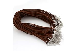 PERLIN 10 collares de terciopelo de 46 cm con cierre de mosquetón y cadena de extensión, para hacer joyas (marrón)