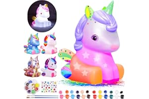 ONLYFUN Kit Peinture Enfant avec Lampe de licorne, Veilleuse de Peindre 3D, Kit de Materiel Dessin Bricolage Jouet, Loisir Ensemble Créatif activité pour Garçons,Cadeau d'anniversaire pour Filles de 3-12 Ans