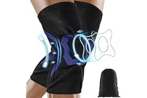 jjshund 2 Pezzi Tutore Ginocchio, Ginocchiera Ortopedica con Stabilizzatori Laterali e Patella Gel Pad, Ginocchiera Sportiva Compressione per Corsa Basket Scooter Sollievo dal Dolore (L)