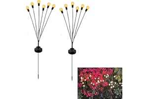 HENGBIRD Luz Solar Exterior Jardin, 2 Piezas Luces Solares de Luciérnaga con 10 Bolas IP65 Impermeables Romántico, Luces Solares Led Exterior para Jardín, Patio, Decoración Nocturna, LáMpara Solar Impermeable
