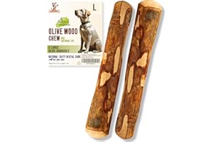 Matchpet Olive Wood Chew Stick for Dogs L — 2 Pack Durable Splinter-Free Olivewood Dog Bone Chewing Stick, for Large Dogs & Aggressive Chewers 26–35 kg, Natural Dental Care, Long-Lasting Dog Toy