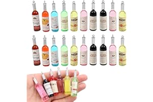 YOFDAL 20 Piezas Miniaturas para casa de Muñecas, Copas de Vino en Mini,Adecuado para Bricolaje,Accesorios para Casas de Muñecas