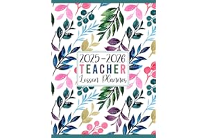 Teacher Lesson Planner 2025-2026: Weekly and Monthly Class Organizer with Calendar | Grade and Record book August 2025-July 2026 Academic Year (Pretty Watercolor Branches Floral Cover)