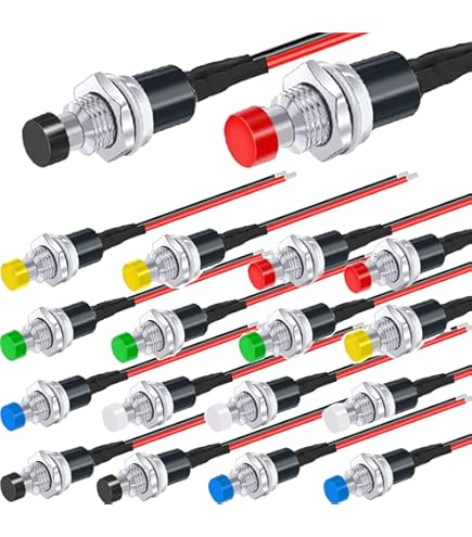 Pulsante Da Pannello Normalmente Aperto NA Tasto Nero 15mm 125V 3A 110V - Foto 6