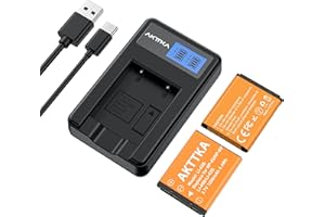 AKTTKA NP-45 NP-45A NP-45B NP-45S (2×1200mAh), Funciona con Olympus Li-40B Li-42B, Nikon EN-EL10, Fujifilm INSTAX Mini 90/FinePix XP20 XP80