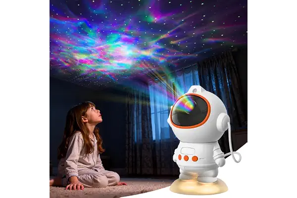 Fokky Proyector de Cielo Estrellado con Astronauta, Luz Nocturna LED para Niños con 8 Modos de Cielo Estrellado y Función de Proyección Nocturna de Estrellas, Control Remoto, Proyector de Galaxia