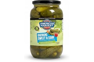 American Harvest Whole Dill Pickle Gherkins | Sweet & Sour Length 6-9cm | 710g