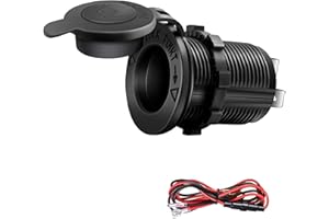 PPpanda 12v Steckdose,Zigarettenanzünder, Wasserdicht Marine Grade 12V Gleichstrom-Feuerzeugsteckdose Steckdose für Boot Motorrad Auto, mit 0,6m Anschlusskabe