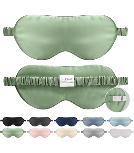 Mascherina per Dormire in Seta con Chiusura in Velcro Regolabile e Des – -SILKSILKY