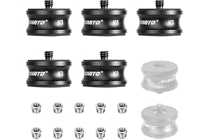 FOMITO (5 paquetes) Adaptador de tornillo hembra de acero inoxidable de 3/8 pulgadas a macho de 1/4 pulgadas con 10 tornillos reductores de 3/8 a 1/4 pulgadas para trípode