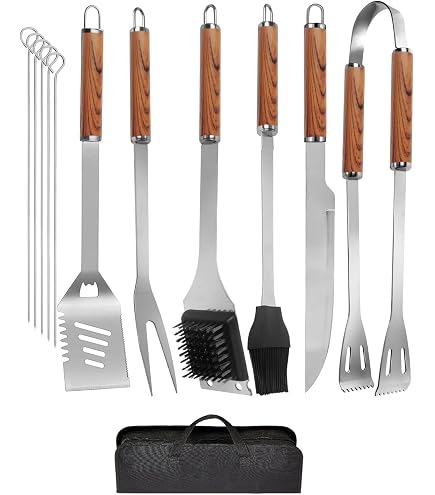 Ensemble Ustensiles Barbecue 28 Pièces AVOID - Kit Accessoires BBQ Acier Inoxydable Avec Mallette