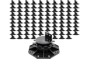 XPOtool Lot de 100x Plots de terrasse – Charge 2700 kg – Hauteur réglable 33-64 mm – en PP – Pieds de support pour Lames Dalles Lambourdes
