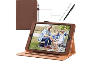 AIWOXING Coque iPad 2018/2017 Cuir 6ème/5ème génération 9,7 Étui Pouces Smart Cover Case Housse Etui de Protection avec Apple Pencil Holder Support Multi Angles iPad Air 2 / Air 1, Marron