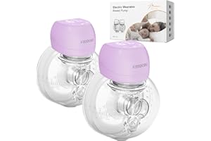 KISSBOBO Sacaleches Electricos, Sacaleches manos libres doble, extractor de leche materna, Bajo Ruido Recargable Inalámbrico 3 Modos 9 Etapas Sacaleches con 21mm/24mm (Morado 2 Piezas)