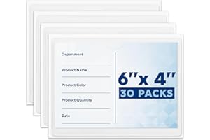 Mifflin - Index Card Holder - 10 x 15.2cm (4x6), 30 Pack - Clear Self-Adhesive Card Pockets - Label Holders for Organising Storage Bins & Containers - Plastic Sleeves for Protecting Cards & Labels