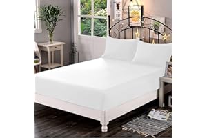 FILO MAGICO 100% Egyptian Cotton Fitted Sheet, 400 Thread Count 30cm Deep Fitted Sheet Extra Deep Fitted Sheet - Fits Mattress Up to 12" Deep Pocket (White, King)