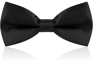 WY LIGHTING LEVEL Bow Tie Pre-Tie Style Bowtie, Mens Classic Bowtie for Wedding Formal Events, Solid Vintage Tuxedo Bow Ties for Adults and Children