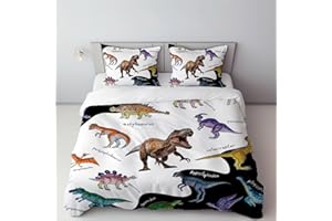 HAVOP Dinosaur Bedding Set Duvet Cover Set Single Size For Kids Boys Teens Room Decor Soft Comforter Cover Quilt Cover Set With Pillowcases