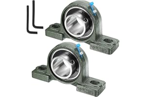 Kozelo 2 Piezas Rodamientos de Bloque de Almohada Ucp210, Diámetro de 50 mm, Autoalineación, Base de Hierro Fundido Sólido, Rodamientos de Acero Cromado Montados