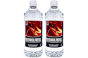 LEDIVION Premium Bioethanol Fuel, 2L Bio Ethanol Liquid Fuel for Fire Pits, Eco-friendly Renewable Energy for Bioethanol Fireplaces, High Purity Clean Burning for Stoves, Table Top Burners, 2 Pack