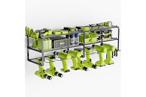 WELDUN Soporte de Pared para Herramientas Eléctricas con 3 Niveles de Almacenamiento para 8 Taladros de Percusión