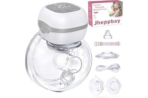 Jheppbay Sacaleches Electricos Manos Libres Portátil - Extractor de Leche Materna con Función de memoria, Sin BPA, con 21mm/24mm Brida (Blanco, 1 Pieza)