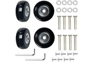 Goldyida 4 gumowe kółka do bagażu, kółka, zapasowe kółka do walizki, uniwersalne kółka zapasowe, gumowe kółka do walizki, uniwersalne kółka (45 x 18 mm)