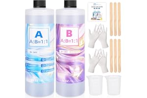 IModeur Resina epossidica trasparente – 2000 ML/68 oz cristallo autolivellante resina epossidica – nessun ingiallimento, nessuna bolla resistente ai raggi UV resina per artigianato, creazione di