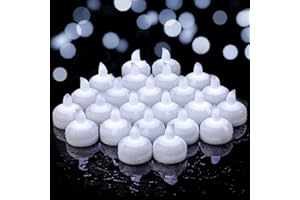 Yakpo 24 candele galleggianti a LED galleggianti, per esterni, funzionamento a batteria, senza fiamma, impermeabili, galleggianti per vasi, stagni, decorazioni per matrimoni