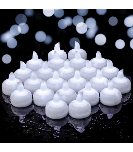 4 Bougies LED Flottantes | Étanches Blanc Chaud | 3,6cm Diamètre | Ideen Mit Herz