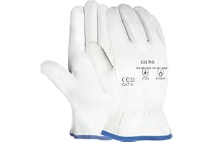 DOJA Barcelona | Skórzane rękawice robocze | 6 par | Rozmiar 9 | długość 25 cm | Rękawice z zagrożeniami termicznymi dla usług publicznych, rolnictwa, montażu elektrycznego, usług murarskich itp.