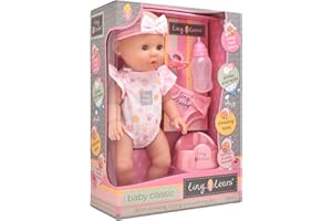John Adams | Tiny Tears - Baby Classic - 38cm crying and wetting doll: One of the UK's best loved doll brands! | Nurturing Dolls | Ages 18m+