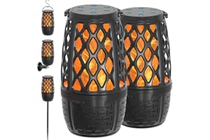 Viiwuu Outdoor Bluetooth Speaker with Light, Decor, Tech Gadget Cool Stuff, Sync up to 100 Wireless Portable Speaker with Wall Mount/Stake/Hook, Waterproof for Patio/Yard/Party/Camping, 2 Pack