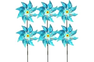 SORZLLUO Vogelabwehr Reflektierende Windmühle,Windräder Vogelabwehr,Taubenschreck Taubenabwehr，Windrad Garten Vogel Vogelschreck (6Pcs-D)