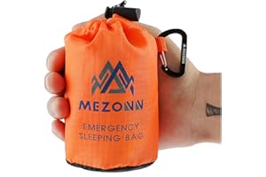 Mezonn Emergency Sleeping Bag Survival Bivy Sack Use as Emergency Blanket Lightweight Survival Gear for Outdoor Hiking Camping Keep Warm After Earthquakes, Hurricanes and Other disasters