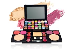 Pure Vie Set di Trucchi Completo, 49 Colori Professionale Kit Trucchi Make Up Completo Palette Regalo Trousse Trucco Donna Ragazza, All in One Valigetta Trucchi Rossetto Ombretti Illuminante Blusher