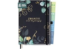 ‎HÄFFT Chäff Business-Timer Deluxe 2024 A5 [Mondscheinblüten] 1 Woche 2 Seiten | Terminplaner, Wochenplaner Wochenkalender Organizer Terminkalender für perfektes Zeitmanagement | nachhaltig & klimaneutral