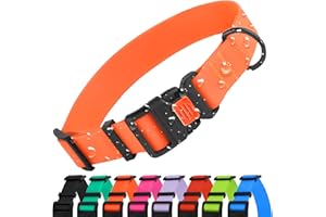 CollarDirect Adjustable Dog Collar Colorful Waterproof Pet Collars for Small Medium Large Dogs Puppy Pink Black Blue Mint Green Orange (Neck Fit 12"-16", Orange)