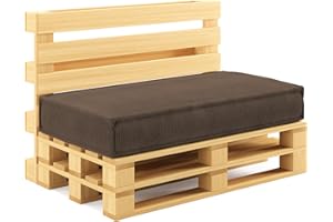 chilly pilley® Palettenkissen Palettenauflagen aus Cord für EU-Paletten - Abnehmbarer Bezug - Sitzkissen - Rückenlehnenkissen viele Farben (Sitzkissen 120x60, Braun)