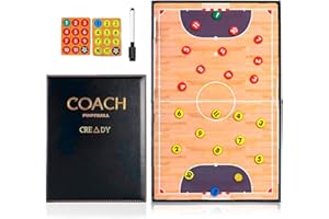 CREADY Lavagna Allenatore di Calcio Sala con 24 Magneti e Pennarello con Gomma 28x21cm | Lavagna per Calcio Sala Allenatore