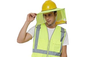 TopTie Protector Solar para Sombrero Duro, Cuellos de Malla Transpirable Descubiertos con Visera para Cascos, Alta Visibilidad y Reflectantes para Trabajos en Obra
