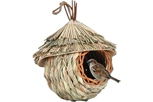 BAITANG Maison de Colibri extérieure - Accrochez Les Poches de nid d'oiseau Cage de cabane à Oiseaux Naturelle extérieure, pour décor de Campagne de Jardin extérieur d'habitat d'oiseau