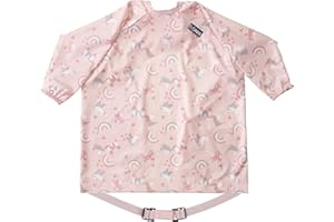 BIBaDO - Long Sleeve Baby Bibs - Babies & Toddlers 6-36 Months - Coverall Baby Weaning Bib - Easy Wipe Clean & Soft Fabric - Attach to Highchair & Tables - Waterproof - Machine Washable - Baby Gifts