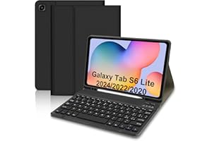 HOFSOS Custodia con Tastiera per Tablet Samsung Galaxy Tab S6 Lite 2024/2022/2020 10,4 Pollici, Italiano QWERTY Rimovibile Bluetooth Tastiera, Custodia con Supporto Pen per S6 Lite Tablet 10,4" (Nero)