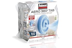 Rubson AERO 360° Tableta de recambio de olor neutro, absorbe humedad y neutraliza malos olores, recambios Rubson para deshumidificador AERO 360º (1 x 450 g)