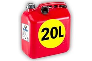 IAMI Bidon Gasolina 20L - Con Embudo de Boquilla Flexible para evitar derrames - Con Visor de Nivel para facilitar la visibilidad - Con Homologación Oficial - De Plástico HDPE Duradero y Resistente