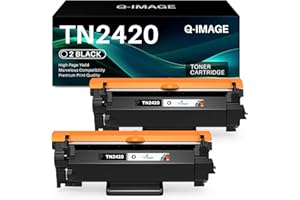 Q-image TN2420 TN2410 Black Toner Cartridge Replacement Compatible with Brother HL-L2350DW HL-L2310D MFC-L2710DW MFC-L2710DN MFC-L2730DW MFC-L2750DW DCP-L2510D DCP-L2530DW HL-L2375DW (2 Black Toner)