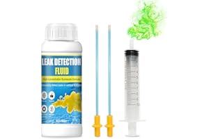WEILAOK Tinta Fuga Piscina, Detector Fugas Piscina, Detección Universal de Filtraciones para Piscinas,Spas,Tuberías,Techos y Aire Acondicionado Coche,Fuerte Fluorescencia Colorante Trazador,100ml+Jeringa (B)