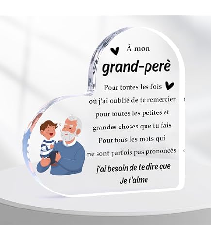 Plaque En Bois Pour Grand-père - Cadeau Personnalisé Fête Des Papi Noël Anniversaire