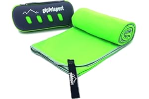 GIPFELSPORT Toalla Microfibra - Toalla de Gimnasio con Bolsa I Toalla Deporte, Gym, Toallas Playa, Toallas para Piscina, Toalla de Viaje I Secado rapido, antibacteriana